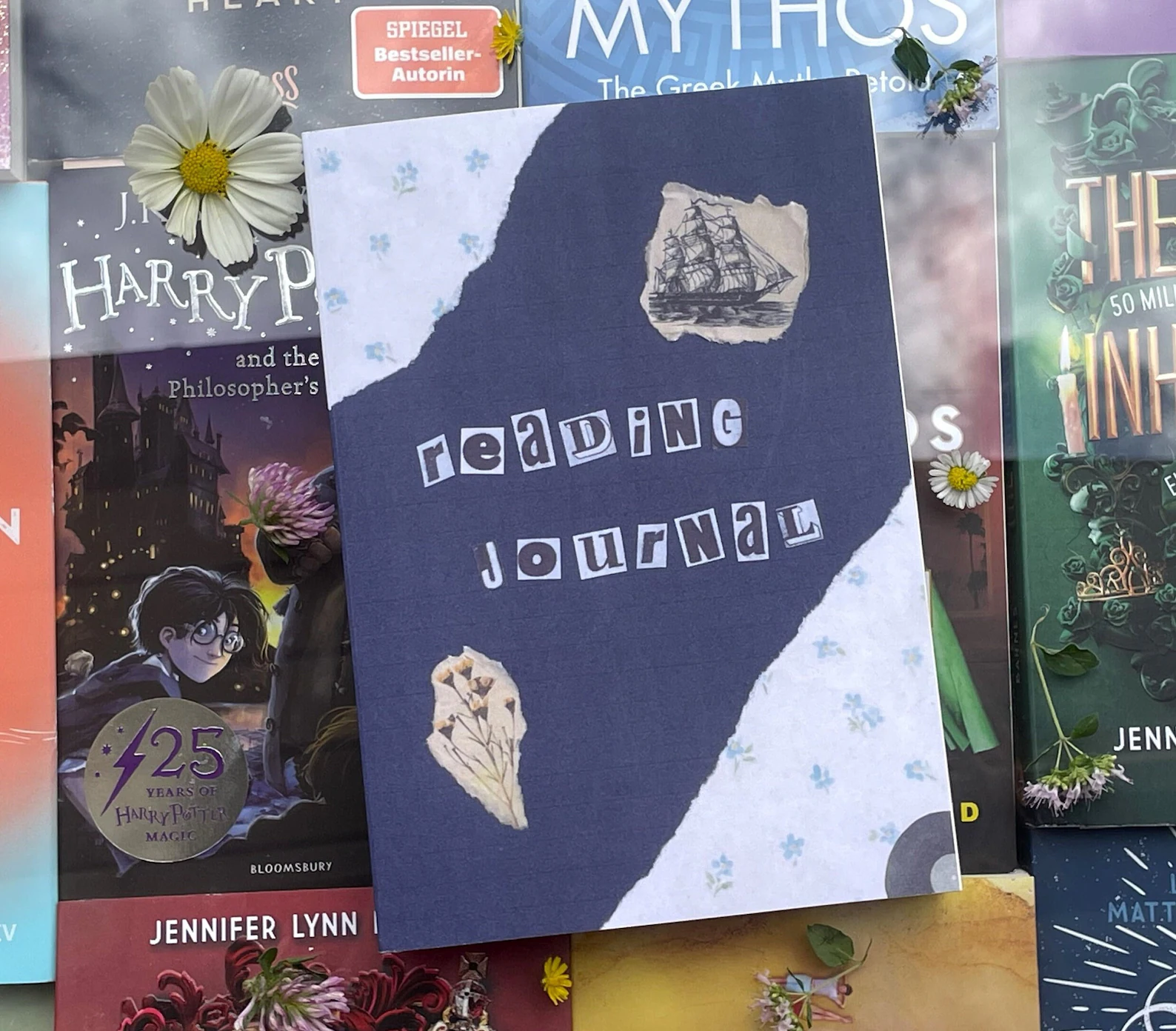 READING JOURNAL DARK BLUE AESTHETIC | book journal | physical | diary | softcover reading journal | book lover gift | book tracker | challenge